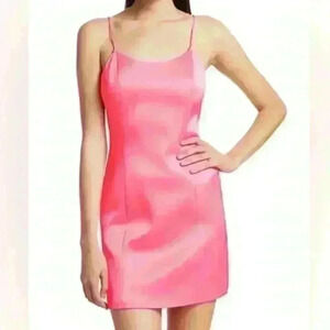 Alice + Olivia Womens Pink Satin Harmony Sleeveless Mini Slip Dress Size M.